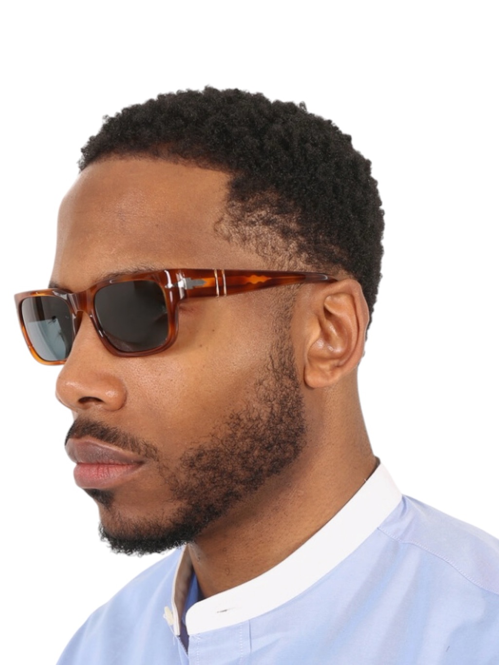Persol Polarized Dark Blue Tint Rectangular Po3315-S Unisex Sunglasses | 55.19.1